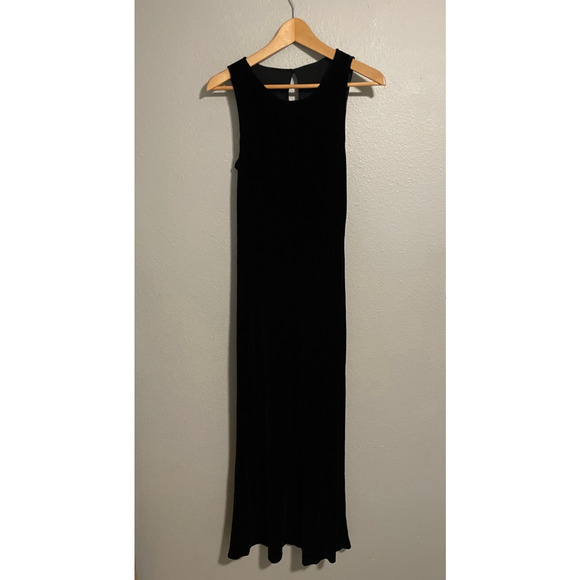 Vintage Harriet Selwyn Womens Dress Size 1 US Small Black Silk Blend Velvet 90s - Picture 1 of 9